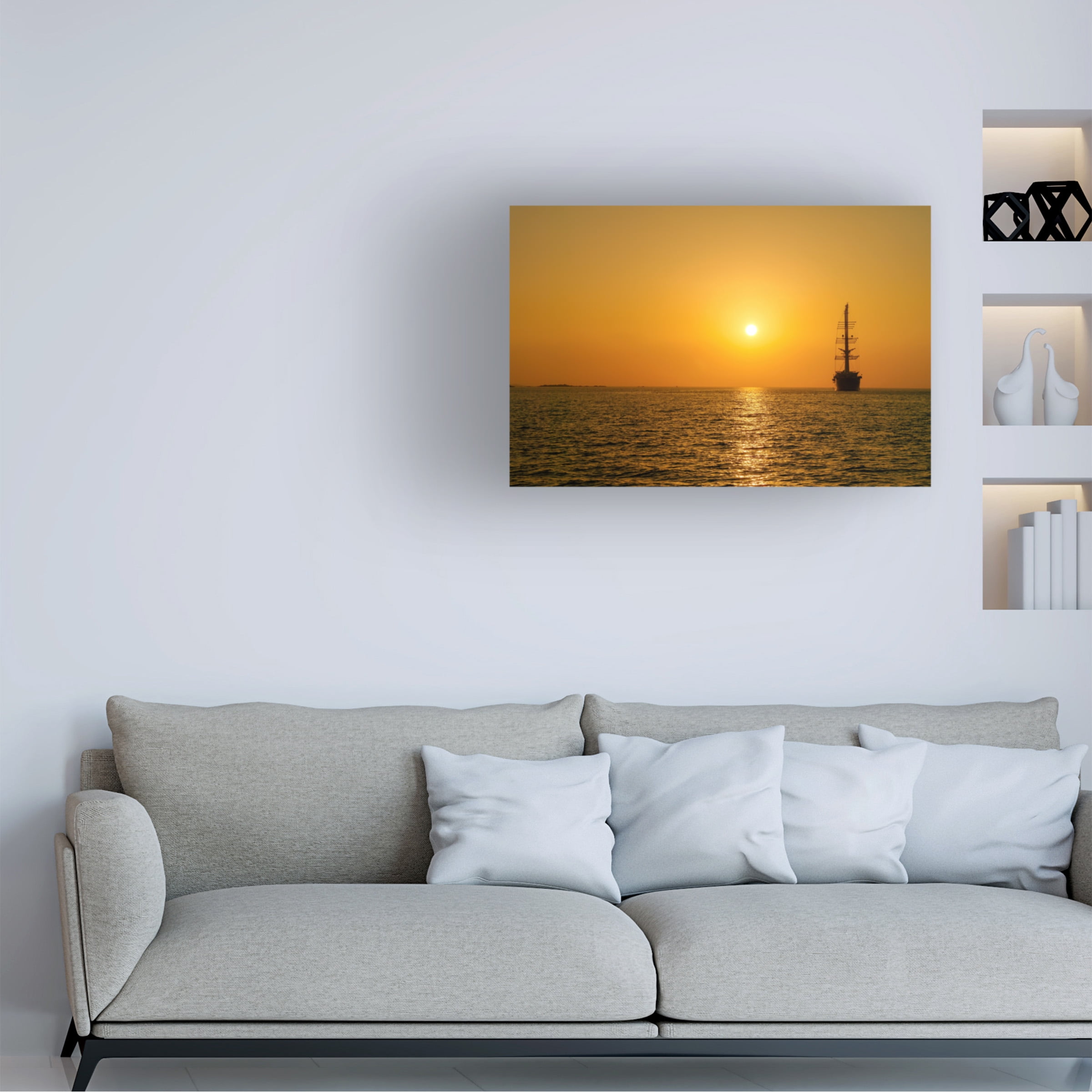 Ben Heine 'Sunset Boat' Canvas Art