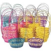 Fun Express 72 Pieces Bulk Small Ombre Bamboo Baskets, Party Supplies, Easter