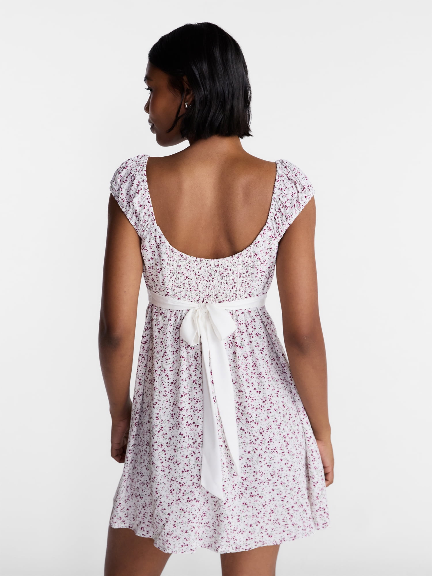 No Boundaries Woven Babydoll Mini Dress, Women’s XXS-XXL
