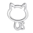 thumbnail image 1 of Silver Hollow-Out Cat Pendant for Necklace DIY 1Pcs Stylish Pendant, 1 of 3