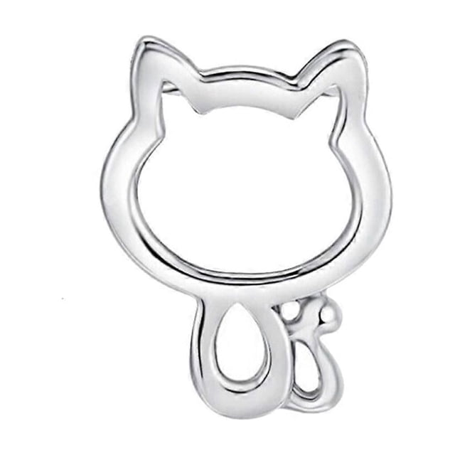 Silver Hollow-Out Cat Pendant for Necklace DIY 1Pcs Stylish Pendant