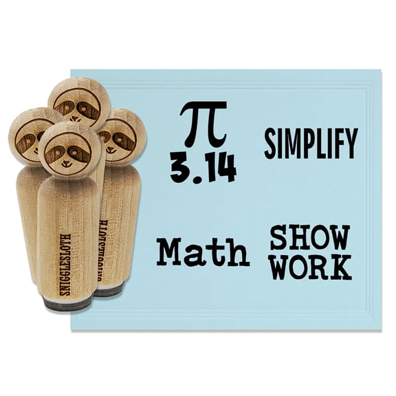 School Math Class Teacher Simplify Pi Show Work Rubber Stamp Set for Scrapbooking Crafting Stamping - Medium 1 Inch
