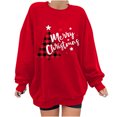 thumbnail image 1 of Camisas de Navidad Para Mujer Tops de Cuello Redondo Blusa de Manga Larga Suelta de Moda Odeerbi ODB198065, 1 of 4