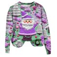 thumbnail image 4 of Cyber路 Monday Christmas Gift Under 25.00 Fayshow0 Women'S Christmas Printed Round Neck Long Sleeved Top Loose Fitting Sweater, 4 of 4