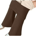 thumbnail image 6 of Tdoqot Girls Leggings Fleece Lined- High Waist Warm Casual Stretch Flare Winter Dance Pants Brown Size 4, 6 of 9