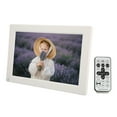 thumbnail image 1 of Electronic Video Picture Frame, Remote Control White HD IPS Screen Support Card Playback Digital Photo Frame Motion Sensor  for Party for Advertising US Plug, 1 of 8