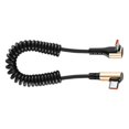 thumbnail image 1 of CNKOO Heavy Duty Spring Coiled Charging Cable 240W Fast Charging Double USB C Connector Compact Head Design For Tight Space, 1 of 8