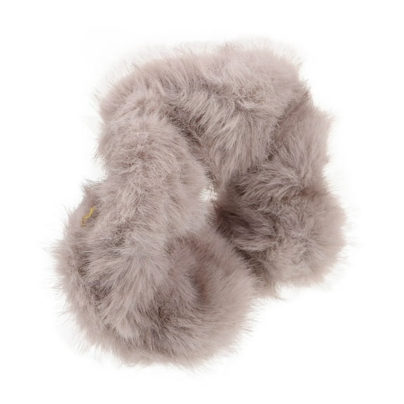 Niceauty Thick Hair Ties For Women Round Plush Hair Scrunchy Grey 1Pcs