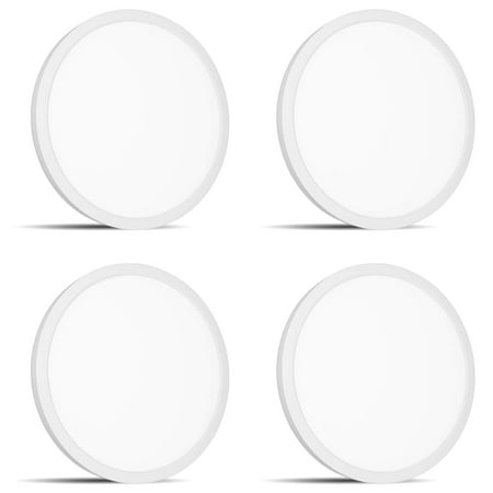 4 Pack 9 Inch Led Flush Mount Ceiling Light Luxrite 5000k Bright White 1200lm 18w White Finish Dimmable Surface Mount Led Ceiling Light Wet