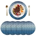 thumbnail image 5 of Ryvnso Blue Artistic Pattern Round Plate Mats Dining Table Placemat Set of 4 for Holiday Decoration, 5 of 7