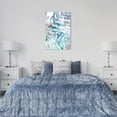 thumbnail image 2 of Wynwood Studio Canvas Magical Turquoise Leaf Floral and Botanical Botanicals Wall Art Canvas Print Blue Metallic Gold 24x36, 2 of 3