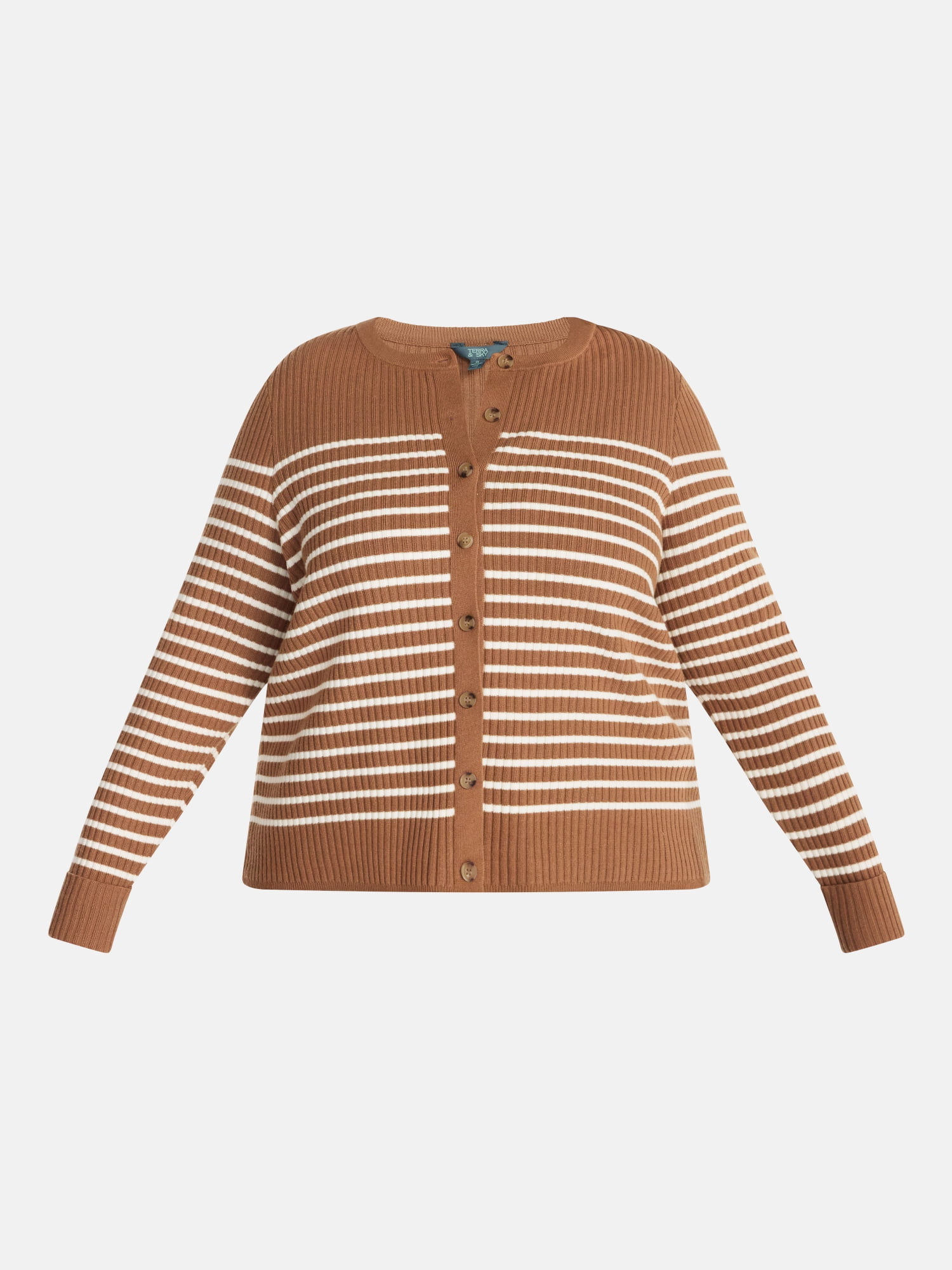 Terra & Sky Women's Plus Cardigan with Long Sleeves, Lightweight, Sizes 0X-5X