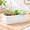 White-14 Inch, variant on Turquoise 14 Inch Rectangular Modern Minimalist Ceramic Succulent Planter Pot with Saucer