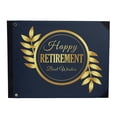 thumbnail image 1 of Darling Souvenir Blue Leaf Vine Frame Personalized Printed Retirement PartyGuestBookHardbound Cover Sign InBookRegistry Scrapbook-9 x 12 Inches, 1 of 5