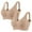 Khaki Rose+Bowknot, variant on Aofany 2-Pack Lift Support Bras Wire-Free Push Up for Women Seamless Comfort Full Coverage Everyday Underwear Bras, M-5XL