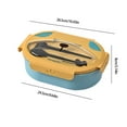 thumbnail image 3 of Double Layer Compartment Lunch Box Oval Design Bento Container with Dividers Microwave Safe Portable Food Storage, 3 of 6