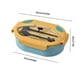 thumbnail image 3 of Utensilios de cocina, lonchera de gran capacidad con compartimentos de doble capa, moderna lonchera ovalada, portátil, calentable, con compartimentos, sin olor, fácil de limpiar, de plástico, cajas be, 3 of 6