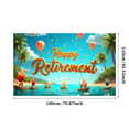 thumbnail image 6 of Beach Themed Happy Retirement Banner with Sailing Boats Balloons and Stars Party Decoration Backdrop for Retirement Parties Photo Shoots and Celebration Events, 6 of 8