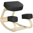 thumbnail image 1 of HOMCOM Ergonomic Kneeling Chair, Wood Kneel Stool, Black, 1 of 10
