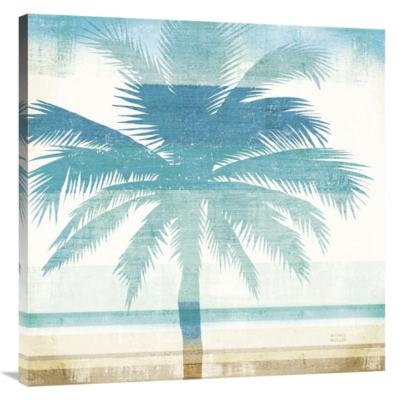 Global Gallery's 'Beachscape Palms II' By Michael Mullan Stretched Canvas Wall Art