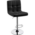 thumbnail image 1 of Taburete de Bar Ajustable de Cuero PU Giratorio Negro Yaheetech, 1 of 9