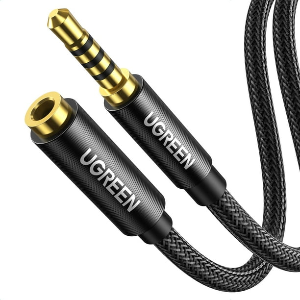 Cable de extensión para auriculares UGREEN, 3,5 mm, TRRS, 10 pies, macho a hembra