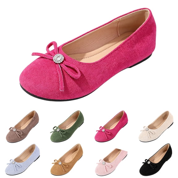 Domzle Women's Comfortable Ballet Flats Round Toe Flat Shoes for Women Bow Dressy Flats Shoes with Arch Support Insole Pink