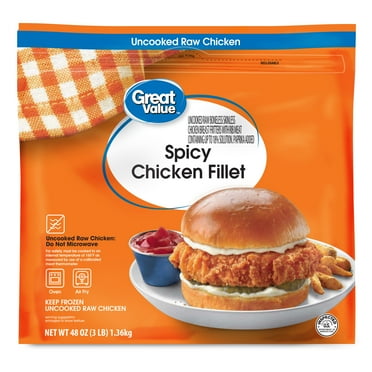 Great Value Spicy Chicken Fillets, 48 oz (Frozen)