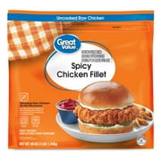 Great Value Ready to Cook Breaded Spicy Boneless Skinless Breast, 16g Protein, Frozen, 3 lb