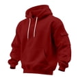 thumbnail image 6 of Hoodies for Men Solid Color Pullover Hooded Sweatshirt Pockets Long Sleeve Sweatshirt Oversize Loose Tops, 6 of 7