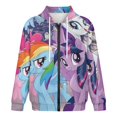 thumbnail image 4 of Unisex My Lit-tle Pony Zip Up Hoodies 3D Printed Pullover Hooded Sweatshirt with Pocket for Mens Womens, 4 of 8