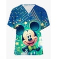 thumbnail image 5 of Uniformes médicos de enfermera con estampado de Mickey Mouse de Disney, cuello en V, manga corta, bolsillo, ropa de trabajo, uniformes médicos, accesorios, 5 of 5