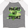 thumbnail image 4 of Inktastic St. Patrick's Day Pinches Get Stitches Shamrocks Boys or Girls Long Sleeve Baby Bodysuit, 4 of 5