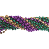 48" 10mm Round Metallic Purple, Gold and Green Mardi Gras Beads (Dozen)