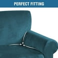 thumbnail image 3 of All inclusive elastic sofa cover, solid velvet velvet one-piece design, fabric sofa cover, enhancing home style (three seater deep water blue), 3 of 5