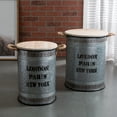 thumbnail image 3 of Organize It All Cobblestone Metal Storage Bin Set of 2 with Wooden Lid, 3 of 8