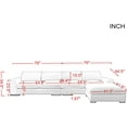 thumbnail image 3 of 152" Large Modular Sectional Sofa W/Down Feather Filled & Reversible Lounge Chaise, L-shaped Corner Couch with Movable Ottoman for Apartment, Home Living Room Hotel Lobby Furniture Sets ,Light Grey, 3 of 8