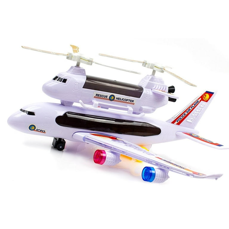 Toysery Airplane Toys for Kids Bump and Go Action Toddler Toy Plane with LED Flashing Lights and Sounds for Boys & Girls 3 Years Old (Airplane)