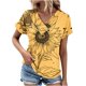 thumbnail image 2 of Fiudx Liquidación de Ofertas Flash Top de Primavera/Verano de Manga Corta Informal de Moda con Cuello En V para Mujer, 2 of 4