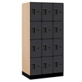 thumbnail image 3 of 12" Wide Four Tier Designer Wood Locker - 3 Wide - 6 Feet High - 21 Inches Deep - Black, 3 of 4