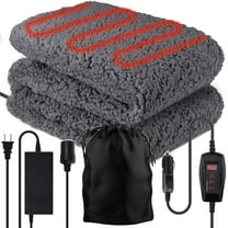 ZoneTech Warm Travel Blanket Sherpa Fleece Grey, 59" x 43”