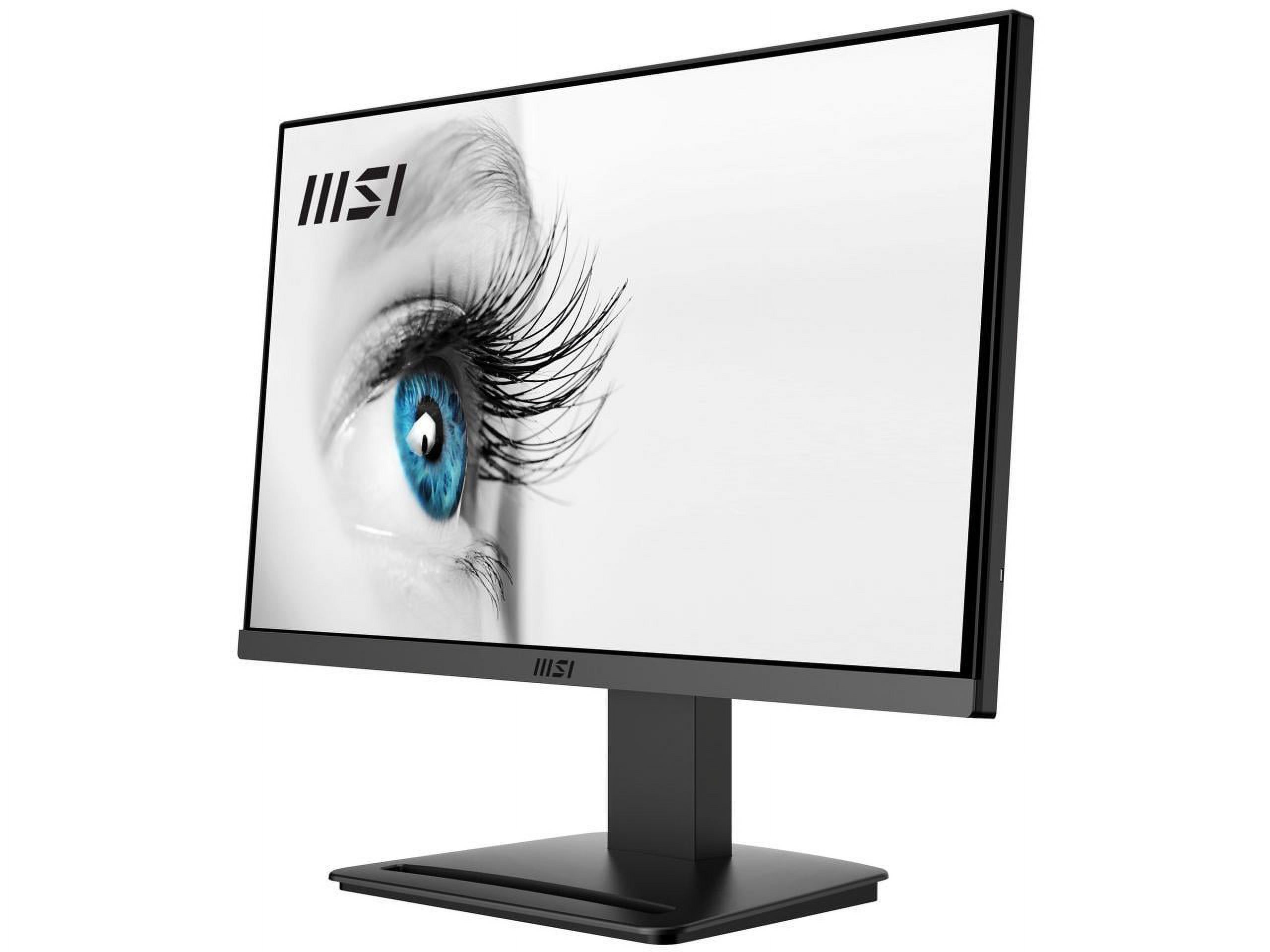 MSI PRO MP223, 22" VA 1920 x 1080 (FHD) Computer Monitor, 100Hz, Adaptive-Synch, HDMI, Video Port, VESA Mountable, Tilt, 1ms, Black