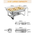 thumbnail image 3 of 8 QT Chafing Dish Buffet Set Stainless Steel Chafer Buffet Food Servers  & Warmers Set with Water Pan for Weddings, Parties, Banquets, and Catering, 2 Pack, 3 of 9