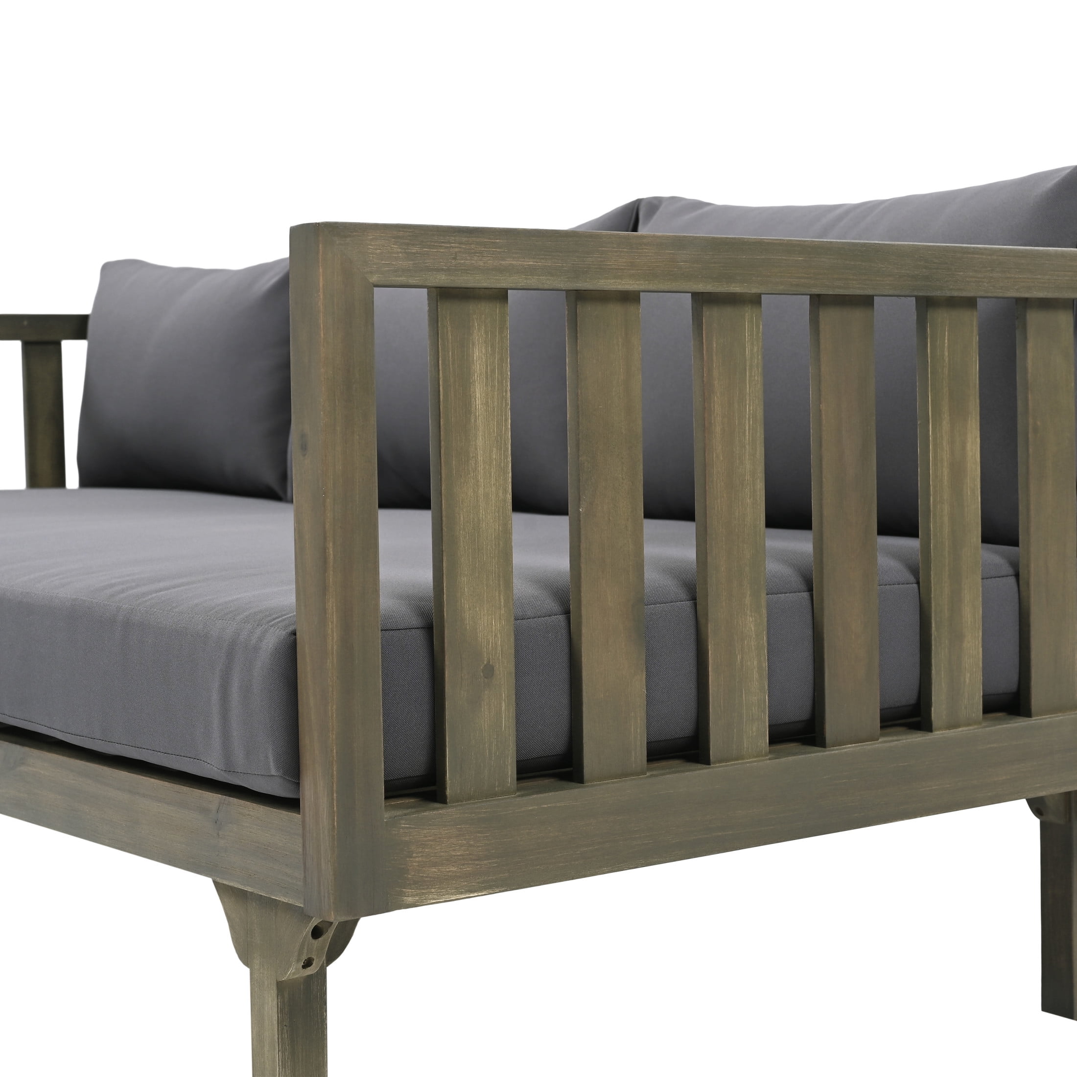 Lainey Outdoor CLAREMONT 3 SEATER DAYBED, Grey Finish+Dark Grey