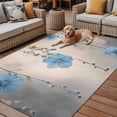thumbnail image 2 of Fsddascl Blue Summer Floral Outdoor Rug for Patio/Deck/Porch, Non-Slip Large Area Rug 5 x 8 Ft, Spring Flowers Botanical Farmhouse Indoor Outdoor Rugs Washable Area Rugs, Camping Rug Carpet, 2 of 5