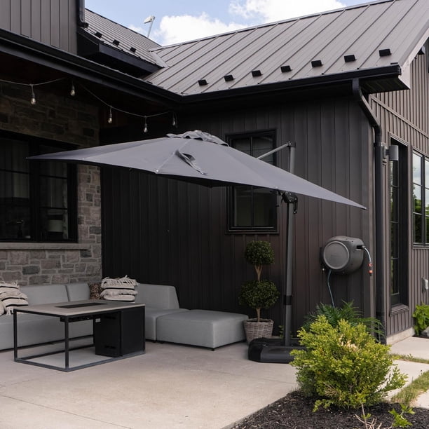 8 ft offset patio umbrella BONOSUKI Outdoor Umbrella,8.2x8.2ft Canopy Offset Umbrella With LED - On  Sale - Bed Bath & Beyond