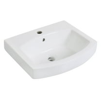 Kingston Brass EV2017 Inflection 20" Ceramic Console Sink (1-Hole), White