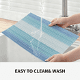 thumbnail image 6 of Furkithn Placemats Set of 4, PVC Waterproof Washable Table Mats 12 x 18 Inch, Heat Resistant Woven Placemats for Dining Room Kitchen Table, Blue, 6 of 7