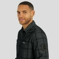 thumbnail image 6 of Men's Darius Rucker Collection by Fanatics Black Atlanta Falcons Micro Corduroy Plaid Button Up Shirt, 6 of 6