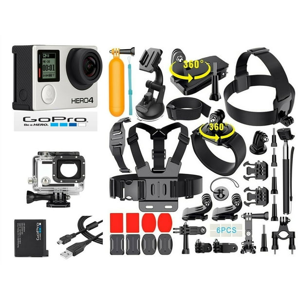 Kit complet d'accessoires pour caméra Gopro hero 4,5,6,7